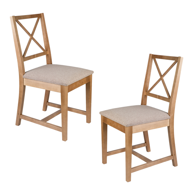 Dining Chair Mira Set of 2, Oak/Caramel