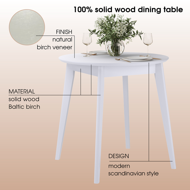 Dining Table Orion Classic 30", White