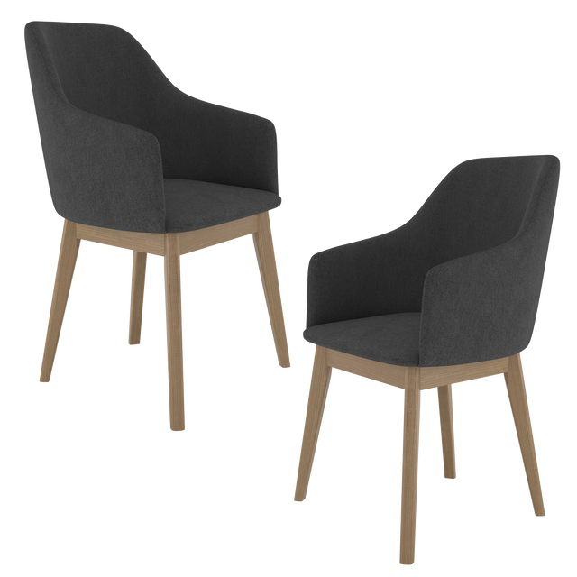 Dining Chair KAF Set of 2, Oak/Grey