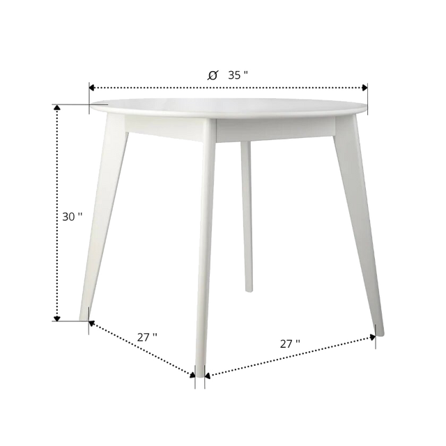 Dining Table Orion Classic 35", White