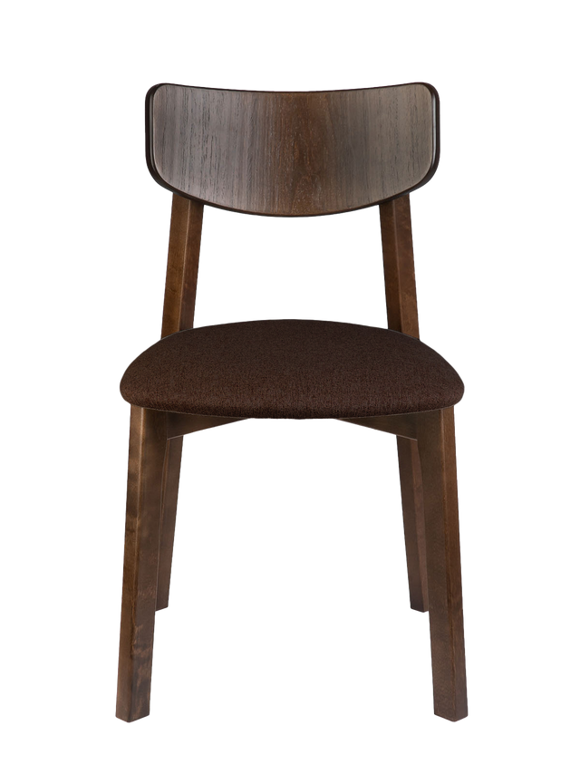 Dining Chair Vega Set of 2, Walnut/Coffee