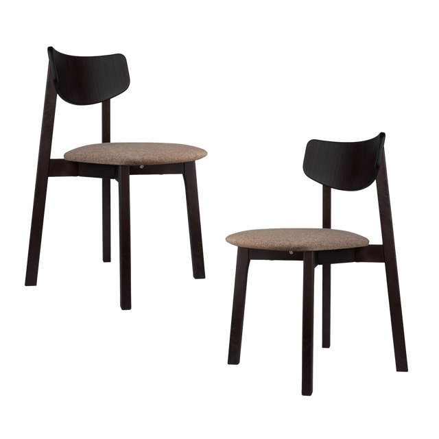 Dining Chair Vega Set of 2, Wenge/Latte