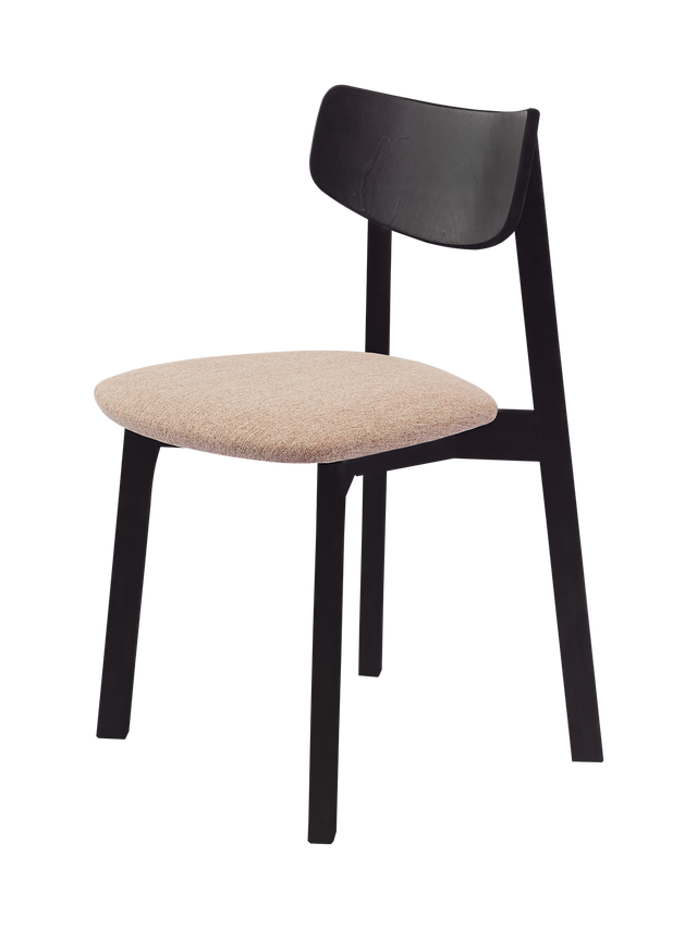 Dining Chair Vega Set of 2, Black/Caramel