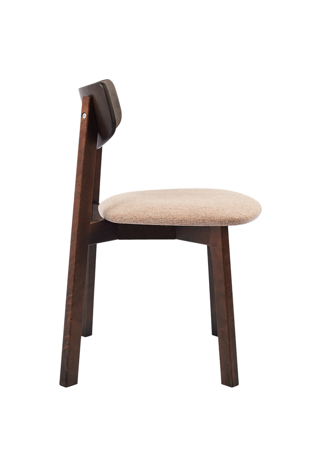 Dining Chair Vega Set of 2, Walnut/Caramel