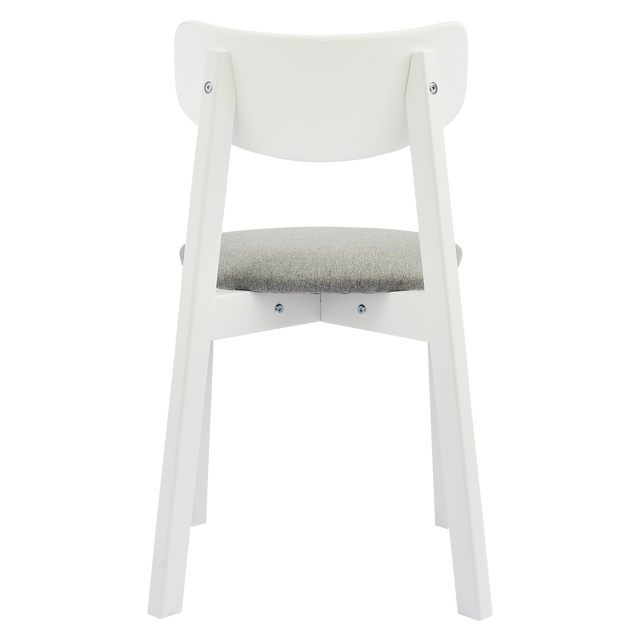 Dining Chair Vega Set of 2, White/Silver