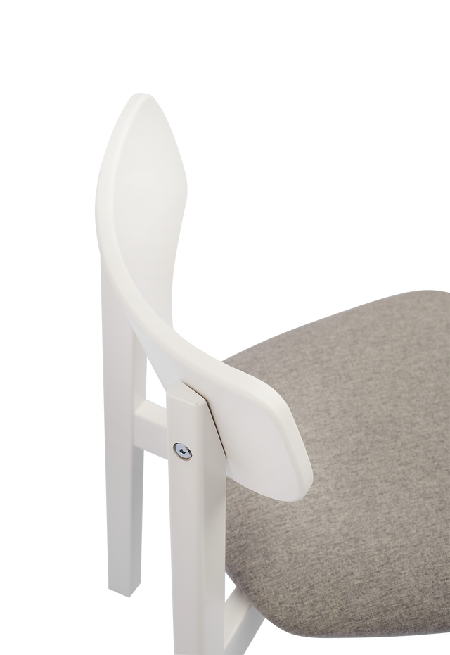 Dining Chair Vega Set of 2, White/Silver
