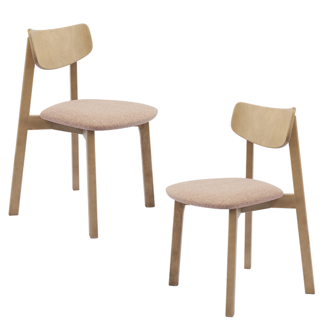 Dining Chair Vega Set of 2, Oak/Caramel